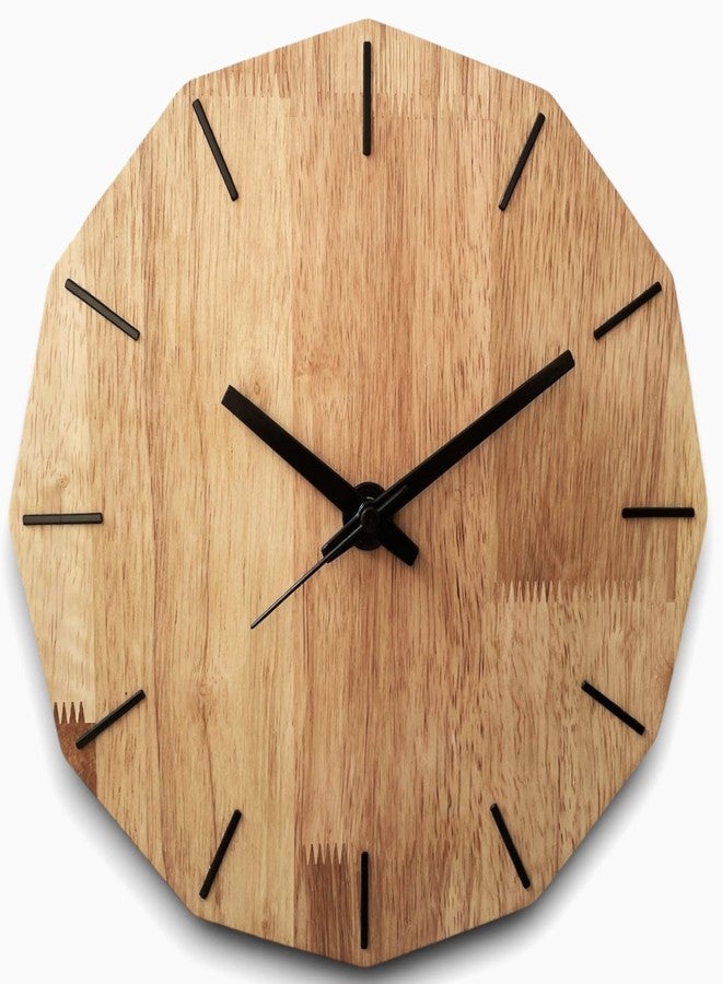 Space WeDecor (Edge Time Wall Clock | Minimalist & Geometric Design | 12-Sided Dodecagon Shape | 11-Inch Premium Rubberwood | Silent Sweep Movement - Image 1